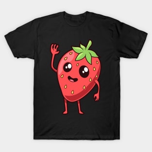 Kawaii cartoon strawberry T-Shirt